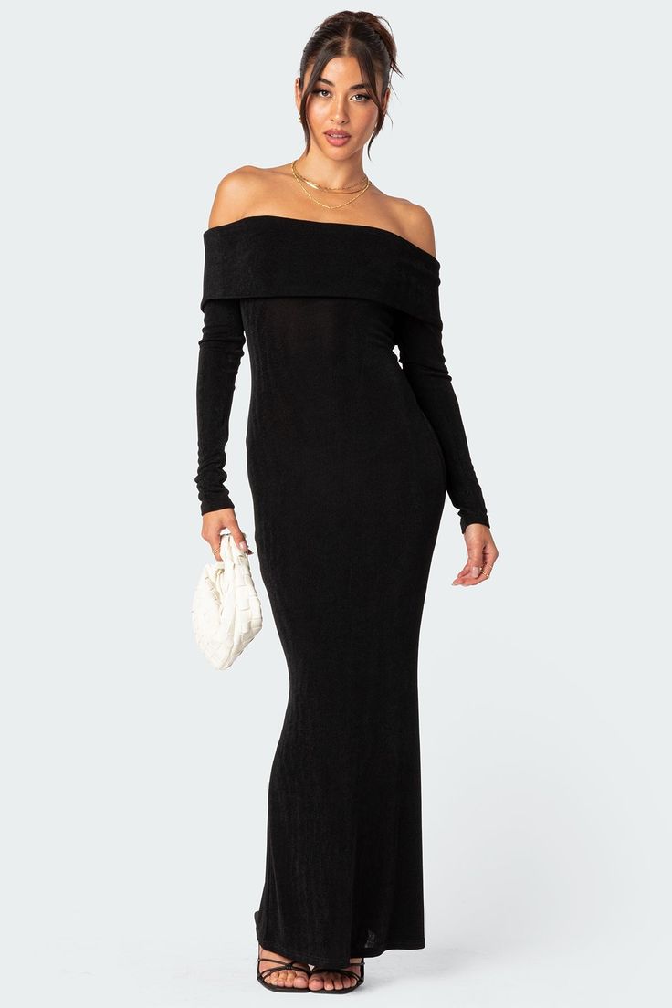 Maxi dress Long sleeves Fold over neckline Polyester, Spandex Model wears size S Model height is 5'7 Item care: Wash with similar color Swimwear Dress, New Energy, Long Sleeve Maxi, Spring 2024, Black Solid, Middle Age, Nordstrom Dresses, Long Sleeve Maxi Dress, Fold Over