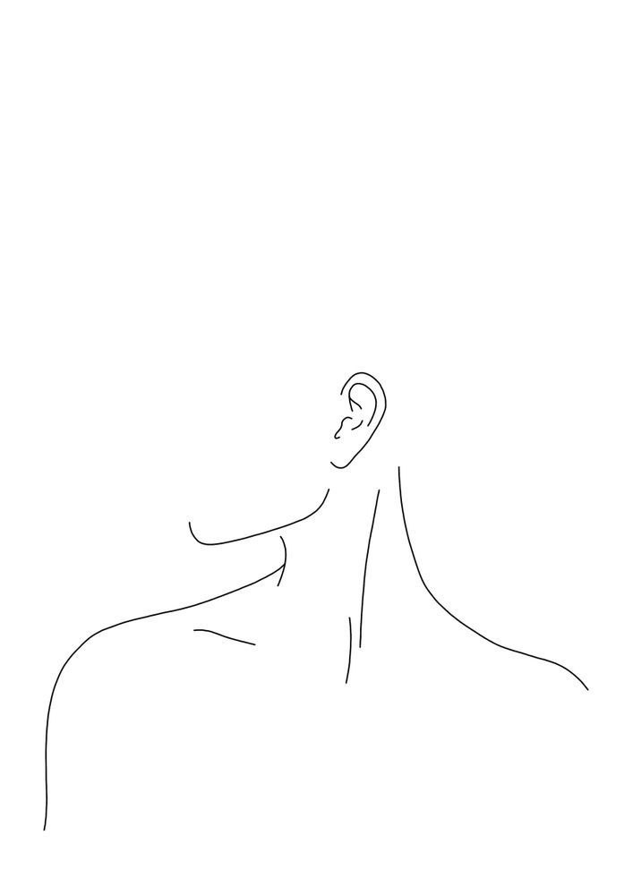 a line drawing of a person sitting down