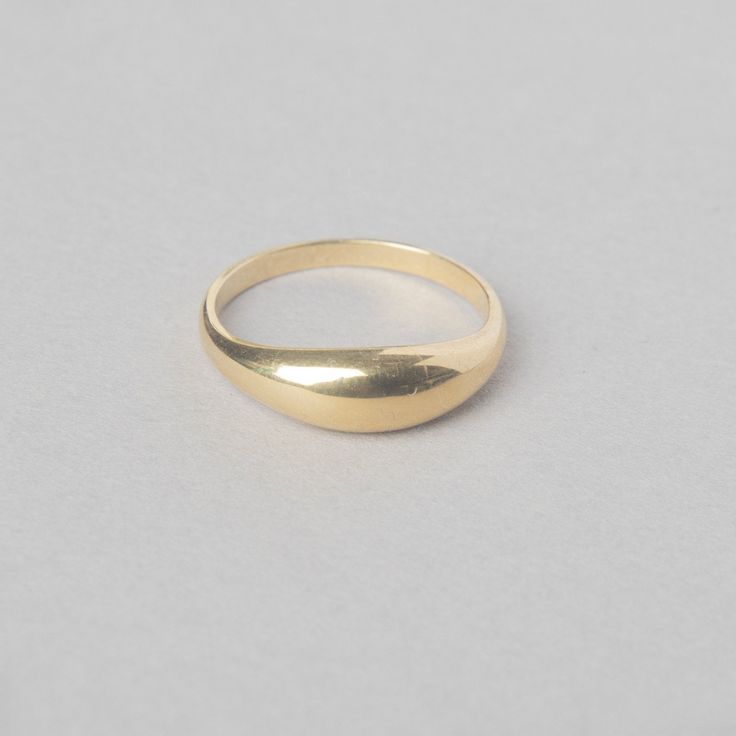 Understated elegance. The Baby Dome Ring is the sleek stacking piece you’ll never want to take off. Handcrafted in downtown L.A. from 14Kt gold in an effortless curved silhouette it pairs perfectly with similarly simple bands. Try stacking two on one finger for extra impact. 14Kt Yellow Gold Dome Ring Tapered Width: 5.77mm to 2.25mm Made in L.A. Baby Dome, Gold Dome Ring, Band Rings Women, One Finger, Simple Band, Eye Makeup Designs, Herringbone Necklace, Love Band, Dome Ring