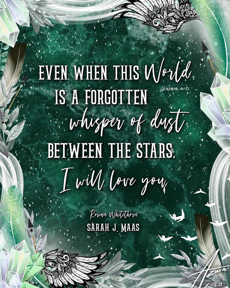 a quote from the book, even when this world is a forgotten whisper of dust between the stars i will love you