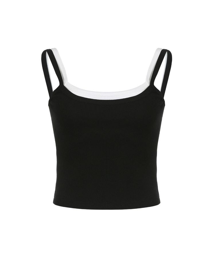 Step into the spotlight with our Erina Crop Top! This sleeveless black top features a playful contrast trim, along with a unique double strap detail. Designed with a slim fit, it's perfect for a casual daytime look. Add it to your collection from Alees Fashion Shirts & Tops for a touch of quirkiness. Details Erina Basic Crop Top in Black Sleeveless Black crop top with white contrast trim Double strap detail Slim fit Daytime, casual Alees Fashion Shirts & Tops Collection Spring Black Top With Contrast Trim, Black Tops With Contrast Trim And Stretch Fit, Black Tops With Contrast Trim And Stretch, Black Tops With Stretch And Contrast Trim, Black Spaghetti Straps Top For Layering, Black Sleeveless Tops With Contrast Trim, Basic Crop Top, Summer Formal Dresses, High Heel Slippers