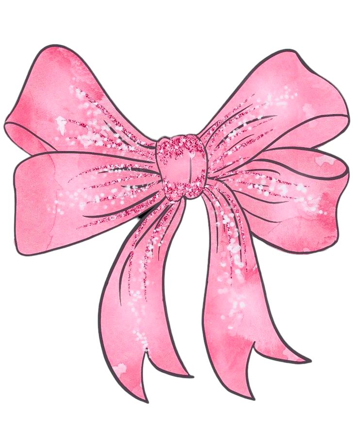 a pink bow with glitters on it