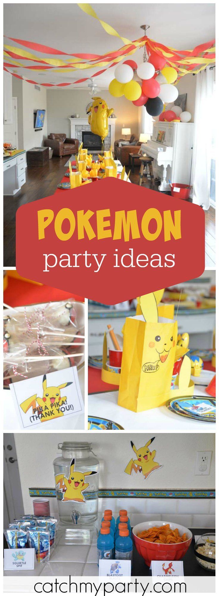 pokemon party ideas with balloons and decorations