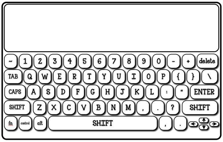 a black and white drawing of a keyboard with the word shift on it's keys