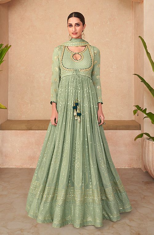 Party Wear Anarkali, Silk Anarkali Suits, Floor Length Anarkali, Georgette Anarkali, Gown Suit, Georgette Dupatta, Readymade Saree, Designer Anarkali, Anarkali Gown