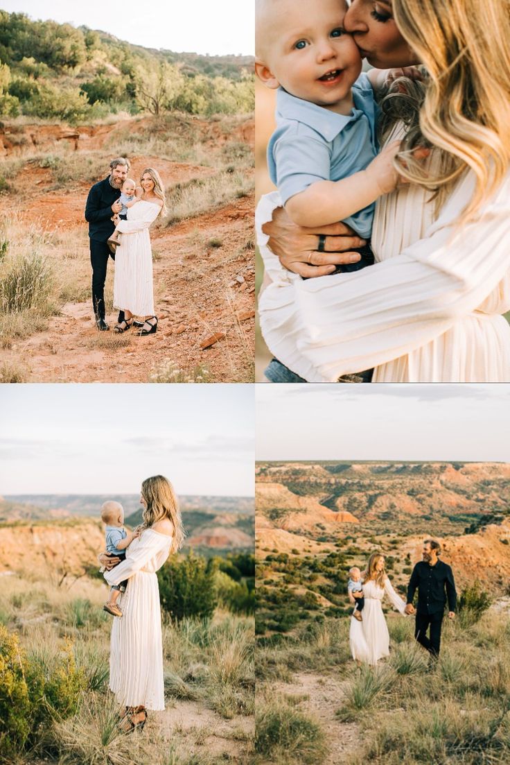 two photos of a woman holding a baby in her arms and the same photo of a man with his wife