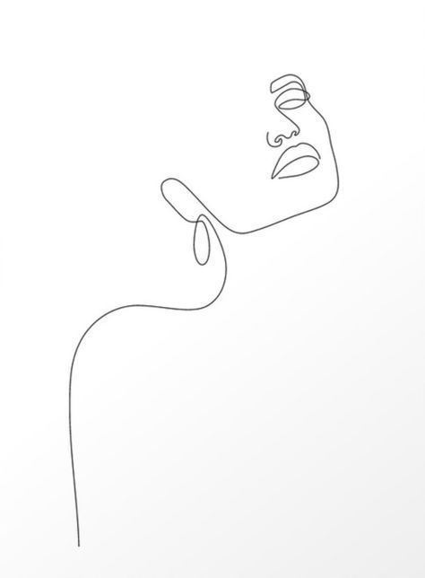 a single line drawing of a man's face