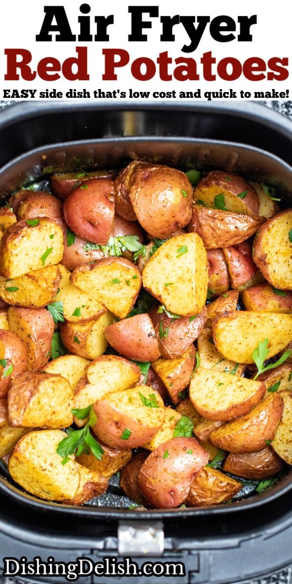 the air fryer red potatoes recipe is shown