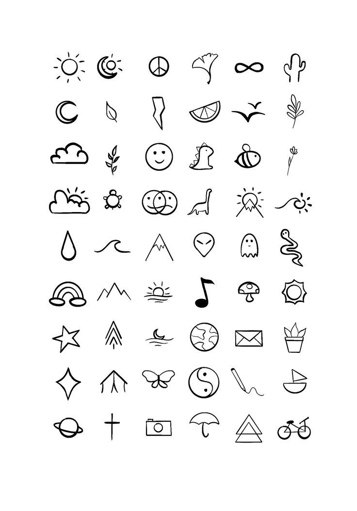 the various symbols are drawn in black and white