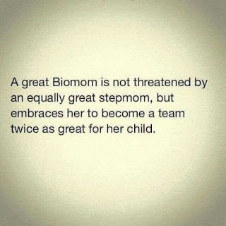 an image of a quote on the back of a cell phone that says, a great bloom is not threatened by an equally great stepon, but embraces her to become a team twice as great for her child