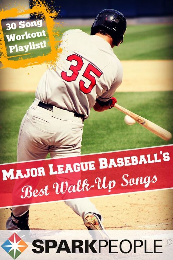 a baseball player swinging a bat on top of a field with the words major league baseball's best walk - up songs