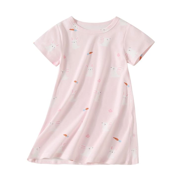 PRICES MAY VARY. Our oh-so-soft and swingy princess nightie is made from breathable natural cotton and dyed in eco-friendly ways for the sweetest (and safest) sleep. Long nightgown which come down to knee / mid calf, keep your little princess covered and warm in sleep. Perfect for lounging, sleeping, and sleepovers, kids will love the dreamy softness, fit, and quality of our girls' nightgowns and pajamas. Soft and Cozy, no little balls and scratchy after washing. Size Tips: To make the nightgown Spring Cartoon Print Sleepwear For Bedtime, Playful Cartoon Print Sleepwear For Spring, Playful Cotton Loungewear Dress, Playful Cotton Dress For Pajama Party, Summer Cartoon Print Sleepwear For Sleepover, Summer Sleepover Sleepwear With Cartoon Print, Pink Cotton Dress For Pajama Party, Short Sleeve Sleepwear With Cartoon Print For Sleepover, Short Sleeve Cartoon Print Sleepwear For Sleepovers