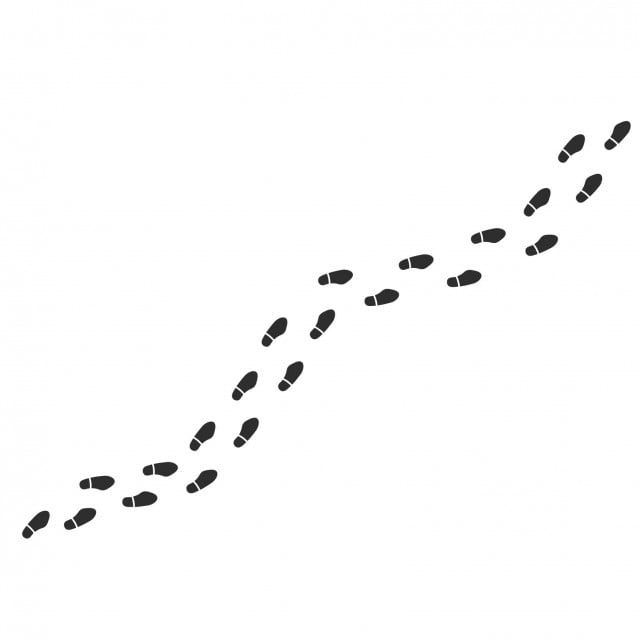 a black and white photo of footprints in the air with an arrow pointing up at them