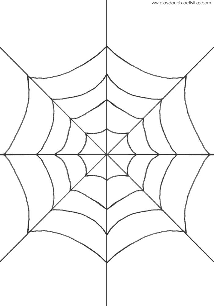 four different spider webs with the same pattern on each one, all in black and white