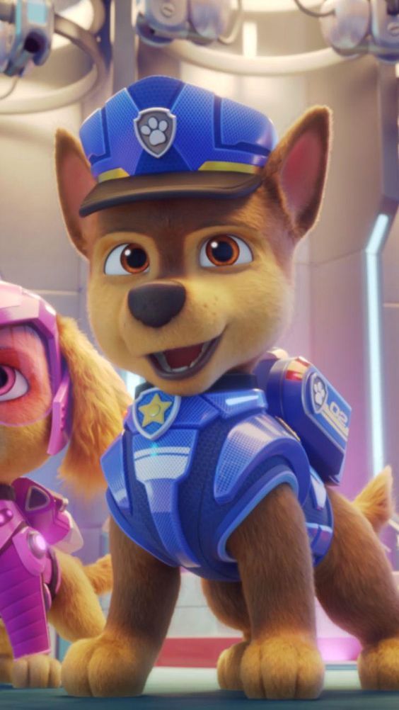 the characters from paw patrol are standing next to each other