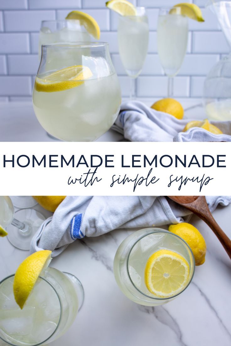 Homemade lemonade with simple syrup is served in a cocktail glass with lemon slices garnishing it. Drinks For Beach, Lemonade With Simple Syrup, Simple Syrup Lemonade Recipe, Lemonade Simple Syrup, The Best Lemonade, Good Lemonade Recipe, How To Make Lemonade, Summertime Food, Homemade Margaritas