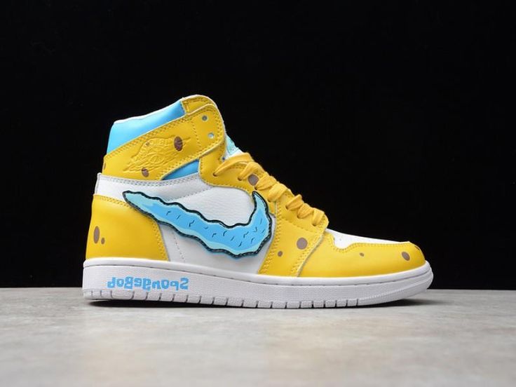 #AIR Jordan 1 #Sponge Bob Custom Original Aj Nike, Outfits Jordans, Custom Air Jordan 1, Jordans 1, Custom Sneakers Diy, Jordans Outfit, Jordans Shoes, Shoes Wallpaper, Sneakers Street