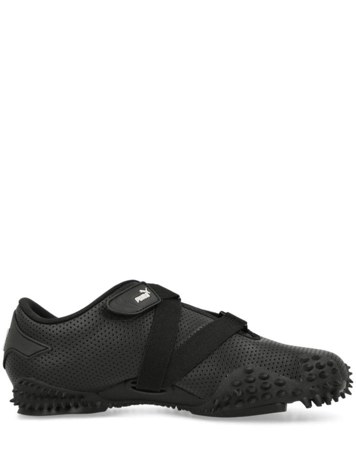 black/white leather trim panelled design spike stud detailing perforated design round toe logo patch at the tongue logo patch to the rear front touch-strap fastening slip-on style rubber sole Functional Running Shoes With Studded Rubber Outsoles, Modern Studded Sneakers For Jogging, Low-top Training Sneakers With Vented Sides, Sporty Leather Running Shoes With Studded Outsoles, Leather Training Sneakers With Rubber Sole, Low-top Running Shoes With Studded Outsoles For Jogging, Low-top Sneakers With Studded Outsoles For Training, Leather Training Sneakers With Round Toe, Dynamic Training Sneakers With Perforations