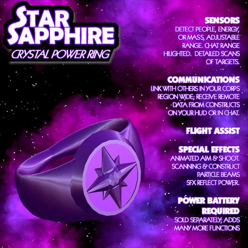 an advertisement for the star sapphire crystal power ring