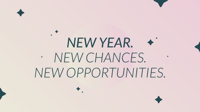 the words new year, new changes, new opportunities on a pink background