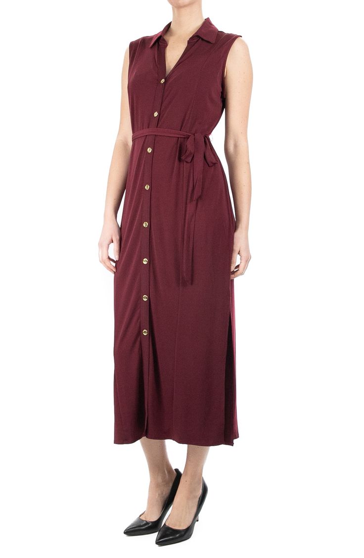 A sleeveless midi shirt dress is perfect for dressing up, or down, creating the perfect on-trend look. Midi Button Down Dress, Daytime Dresses, Midi Shirt Dress, Shirtdress, Midi Length, Sundress, Polyester Spandex, Light Pink, Wrap Dress