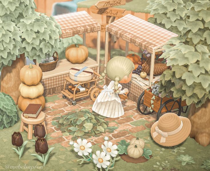 Acnh Cottage Core, Acnh Autumn, Animal Crossing Design Ideas, Acnh Builds, Animal Crossing Island Inspo, Acnh Cottagecore, Animal Crossing Outfits, Brick Path, Ac Ideas