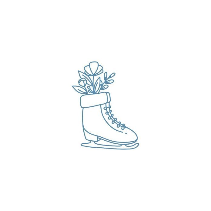 a pair of boots with flowers in the boot line art drawing on white background stock illustration