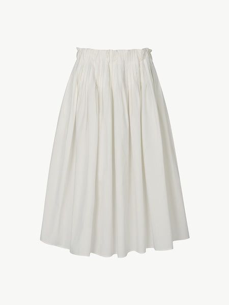 Viola skirt White Bottoms With Gathered Waist For Spring, Casual White Pleated Waist Bottoms, Casual White Bottoms With Pleated Waist, Cotton Bottoms With Gathered Waist, High-waisted White Gathered Bottoms, Chic Cotton Bottoms With Gathered Waist, Cotton Bottoms With Gathered Waist For Daywear, White Pleated Bottoms For Spring, White Bottoms With Pleated Waist For Spring