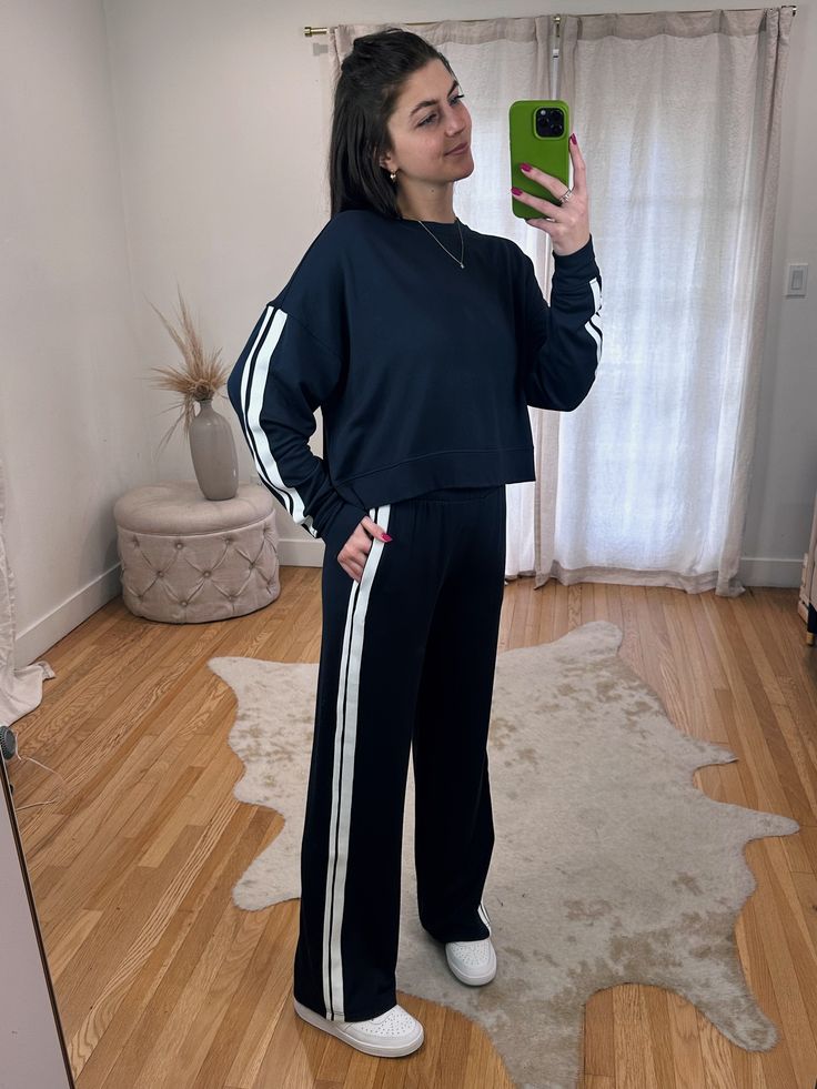 Calling all sporty girls! If you love a good tracksuit, then you need this long sleeve! SO soft, slightly cropped at the waist, and so stretchy! Perfect to throw on over any of our Seamless tops or wear on its own! Get the complete matching set and pair with our Trackstar Sweatpants or our Trackstar Shorts! Maclaine is 5'7 and wearing a size Small. Size up for a more oversized fit. 95% Rayon 5% Spandex Winter Tracksuit, Seamless Top, Sporty Girls, Maternity Clothes, Sweater Jacket, Need This, Matching Sets, Outerwear Jackets, Set Dress