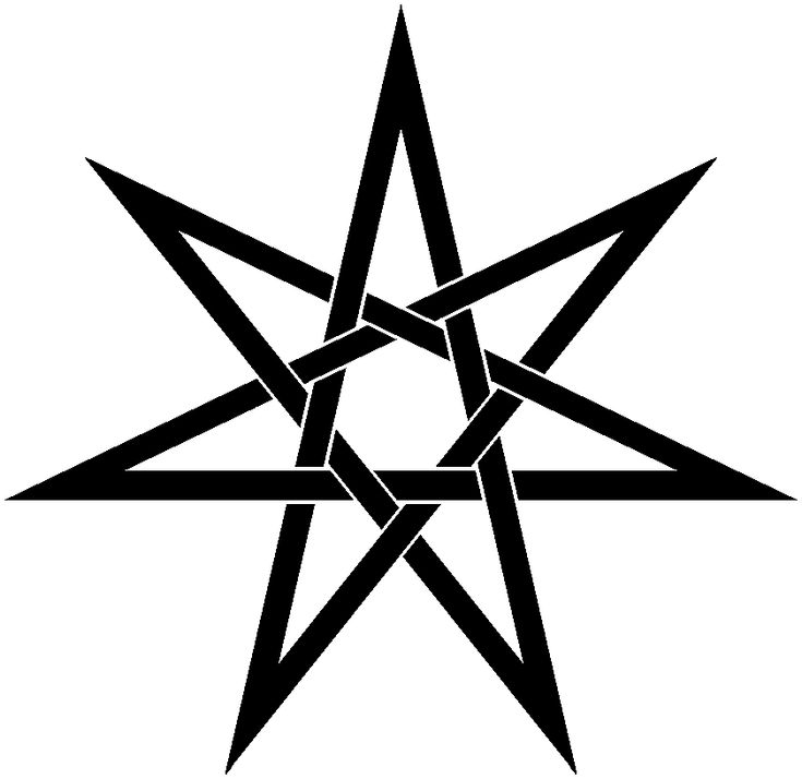 a black and white image of an inverted star with four intersecting lines in the center