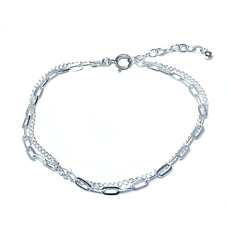 Double Layered Sterling Silver Chain Bracelet - @seasprayjewelry Shop Double Layered Sterling Silver Chain Bracelet at SeaSpray Jewelry today. Read customer reviews, discover product details and more. #seasprayjewelry #jewelryfashion #instafashion #styleblogger #minimalistjewelry #fashion #fashionista #handmadejewelry #instastyle #jewelryporn #jewelrylovers #style #onlineshopping #instashop #jewelrygram #jewelryblog #jewelrylove #giftforher #jewelryoftheday #prettylittlethings Elegant Silver Paperclip Chain Bracelet, Sterling Silver Paperclip Bracelet With Box Chain, Trendy Sterling Silver Chain Link Bracelet, Sterling Silver Paperclip Box Chain Bracelet, Adjustable Silver Bracelet With Paperclip Chain, Sterling Silver Link Paperclip Bracelet With Adjustable Chain, Silver Adjustable Paperclip Bracelets, Dainty Silver Chain Link Paperclip Bracelet, Dainty Silver Paperclip Chain Link Bracelet