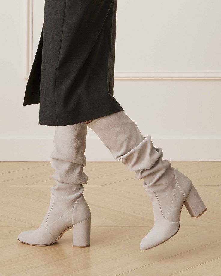 Mid Calf Slouch Boots Outfit, Formal High Shaft Mid-calf Boots For Fall, Formal Mid-calf Boots For Fall, Formal Mid-calf Boots With Wide Calf And High Shaft, Elegant Formal Winter Mid-calf Boots, Elegant Formal Mid-calf Winter Boots, Elegant Mid-calf Heeled Boots For Winter, Formal Mid-calf Boots, Elegant Formal Mid-calf Boots For Winter