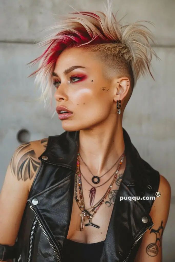 Mohawk Haircut For Women, Hair Colour For Indian Skin, Be Unapologetically Yourself, Curly Mohawk Hairstyles, Mohawk Haircut, Haircut For Women, Mohawk Styles, Shaved Side Hairstyles, Hair Therapy