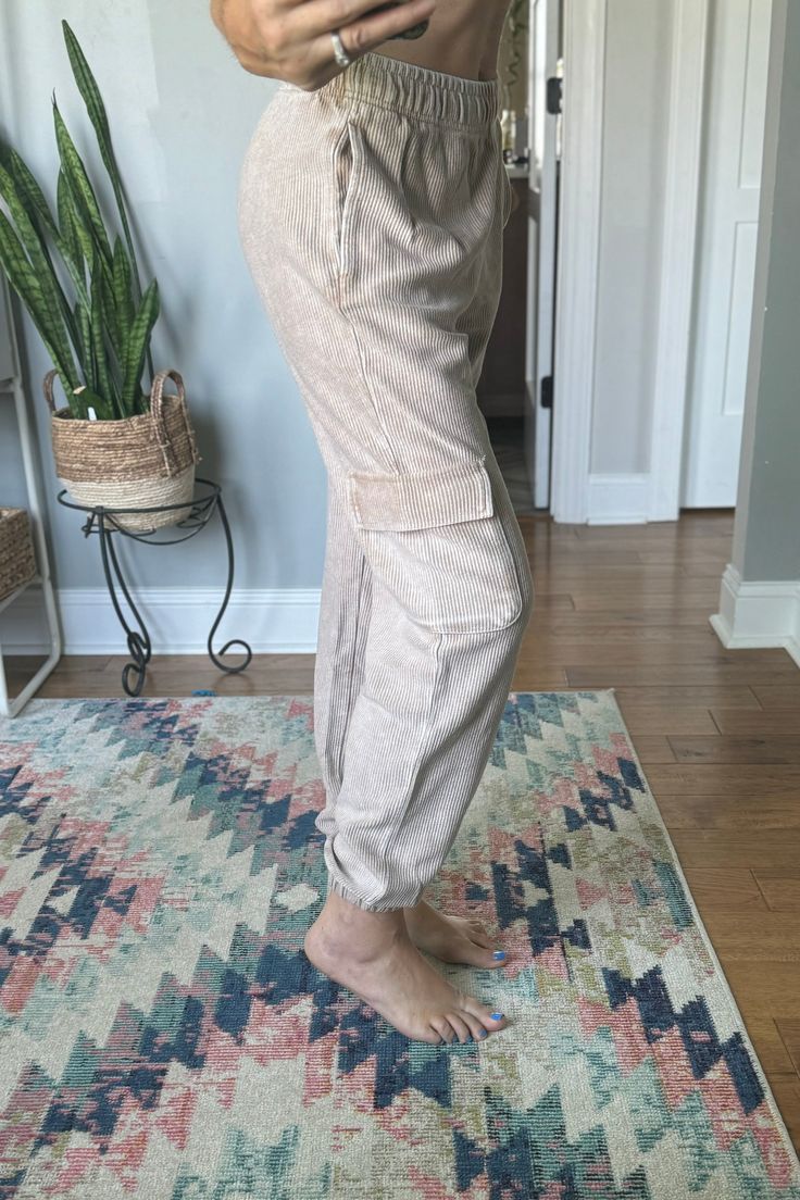 Elevate your casual style with our Corded Jogger Pants, now available in Light Mocha or Black. Made from soft and stretchy corded material, these pants feature a stretchy waistband and ankles, along with a functional drawstring for a comfortable fit. The convenience of pockets and functional pockets by the knees. Stay cozy and stylish this fall. Tall girl friendly! Relaxed fit. The wash is completely unique to achieve a vintage worn appearance cozy, soft corded material 4 functional pockets 100% Layered Sweater, Tall Girl, Stay Cozy, Vintage Wear, Black Media, Sewing Ideas, Jogger Pants, Denim Pants, Dress Accessories