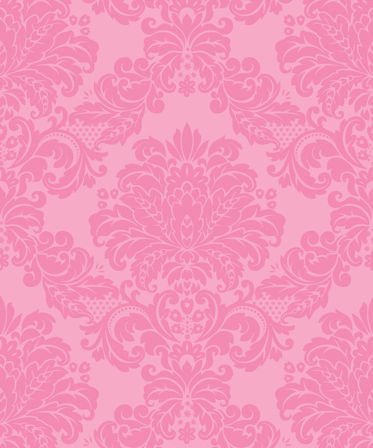 a pink wallpaper with an ornate design