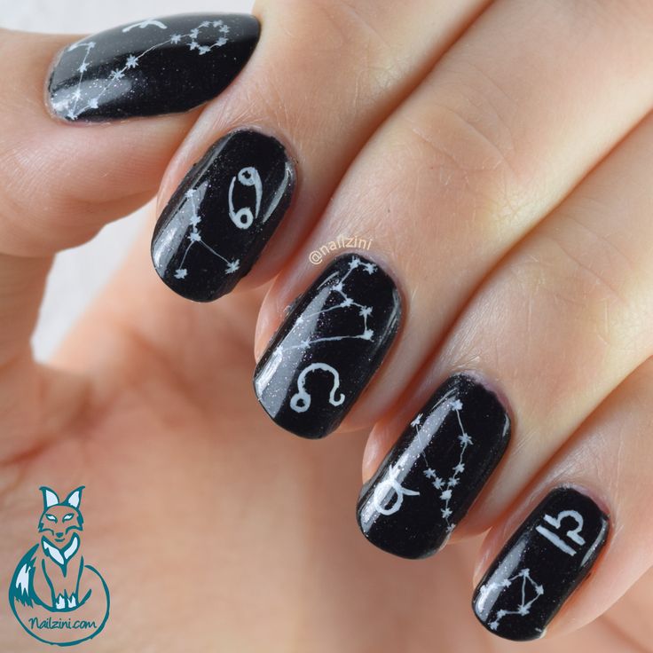 Zodiac Inspired Nails, Horoscope Nails, Horoscope Nail Art, Constellation Nails, Zodiac Nail Art, Constellation Nail Art, Zodiac Nail Designs, Nail Art Zodiac Signs, Zodiac Nails