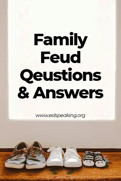 three pairs of shoes sitting on top of a wooden shelf next to a window with the words family fud questions and answers