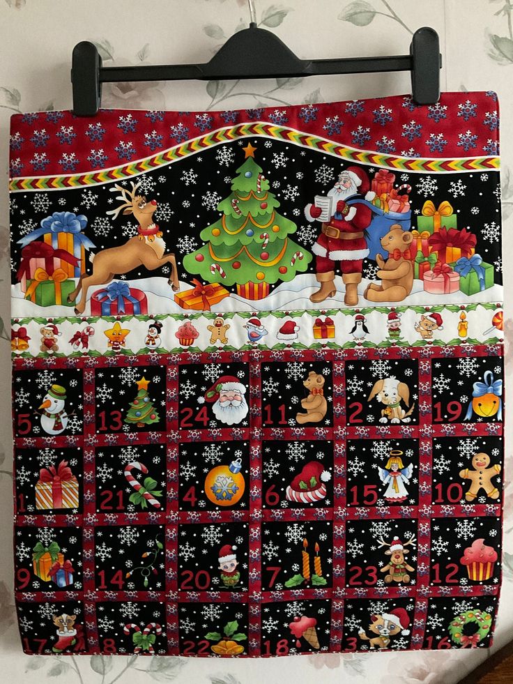 a christmas calendar hanging on a wall