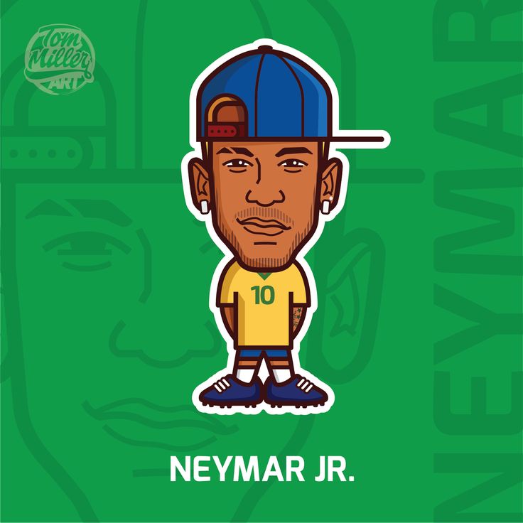 the cartoon character neymar jr is wearing a baseball cap