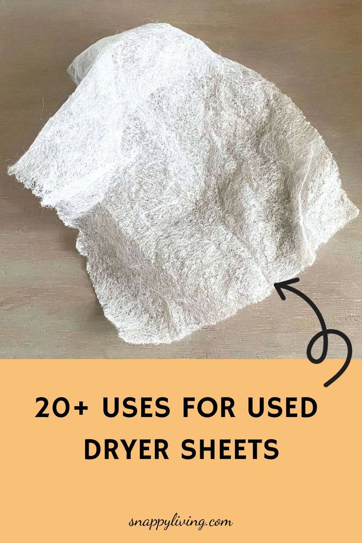 a pile of dryer sheets with the words 20 uses for used dryer sheets