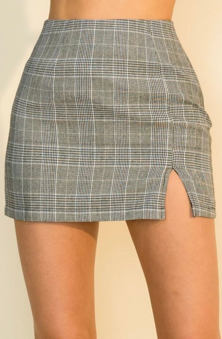 Material: 50% Cotton, 50% Poly Boho Fashion Winter, High Waisted Mini Skirt, Rok Mini, See You Around, Winter Boho, Glen Plaid, Early Spring Outfits, Cute Preppy Outfits, Spring Outfits Women