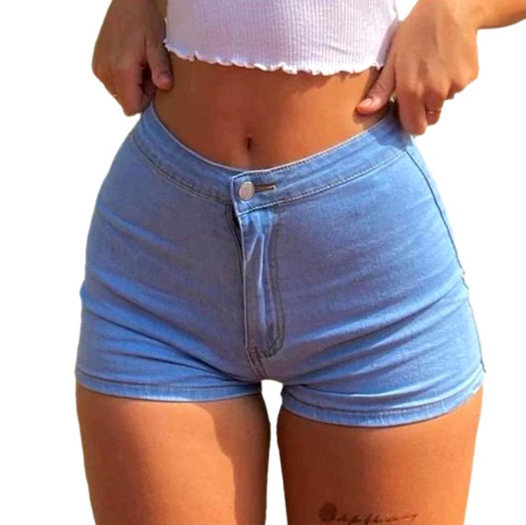 Introducing the 2023 Summer Collection's Stretchy Tight Women's Denim Shorts perfect for comfortable style with a one-color flair!Why You Should Choose These ShortsThese shorts are textured to offer the best of both worlds the timeless charm of denim. and the latest fashion styles of 2023. With a elevated-waisted cut and a zipper & button closure. these shorts are not only stylish. but also relaxed and durable.Distinctive Features: Modern Monochrome: These shorts feature a steady one-tone silhou Women Denim Shorts, Modern Monochrome, Monochrome Pattern, Comfortable Style, Jeans For Short Women, Cropped Denim Jacket, Womens Jeans, Denim Shorts Women, Cute Simple Outfits