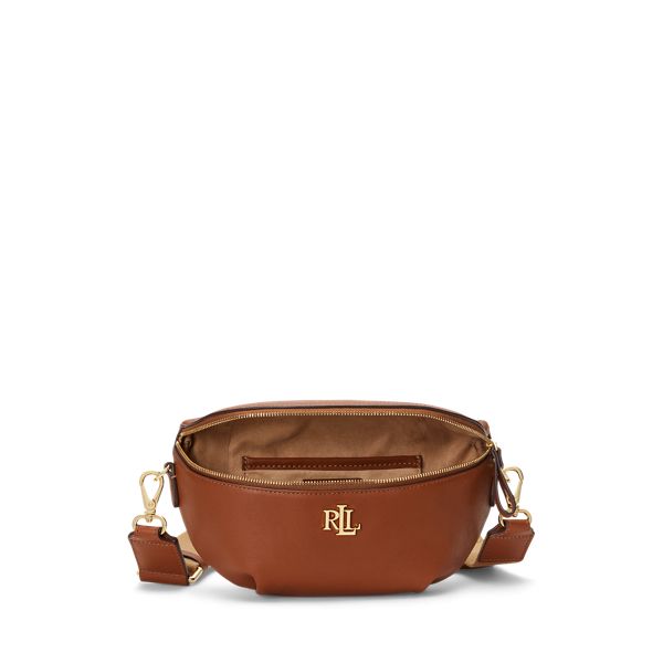 A luxurious hands-free accessory the Marcy belt bag is crafted with supple full-grain leather which is distinguished by its naturally smooth finish. Its spacious silhouette offers ample storage for your go-to items while an “LRL” metal logo at the front adds a signature Lauren Ralph Lauren finish. Classic Brown Leather Belt Bag, Classic Leather Belt Bag For On-the-go, Classic Soft Leather Crossbody Belt Bag, Classic Crossbody Bag With Removable Belt, Classic Leather Bag With Removable Belt, Classic Crossbody Belt Bag, Classic Brown Belt Bag With Removable Pouch, Classic Brown Belt Bag With Detachable Strap, Brown Business Bag With Removable Belt