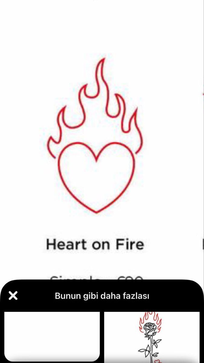 the heart on fire logo is displayed in this screenshoter's phone screen