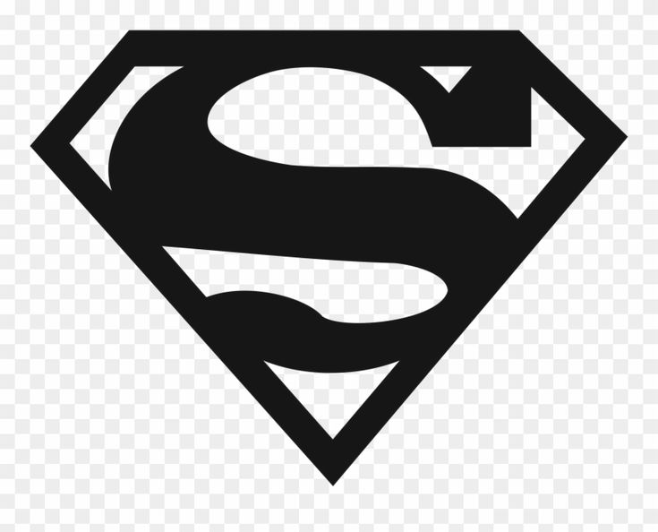 the superman symbol is shown in black and white, but it's not transparent