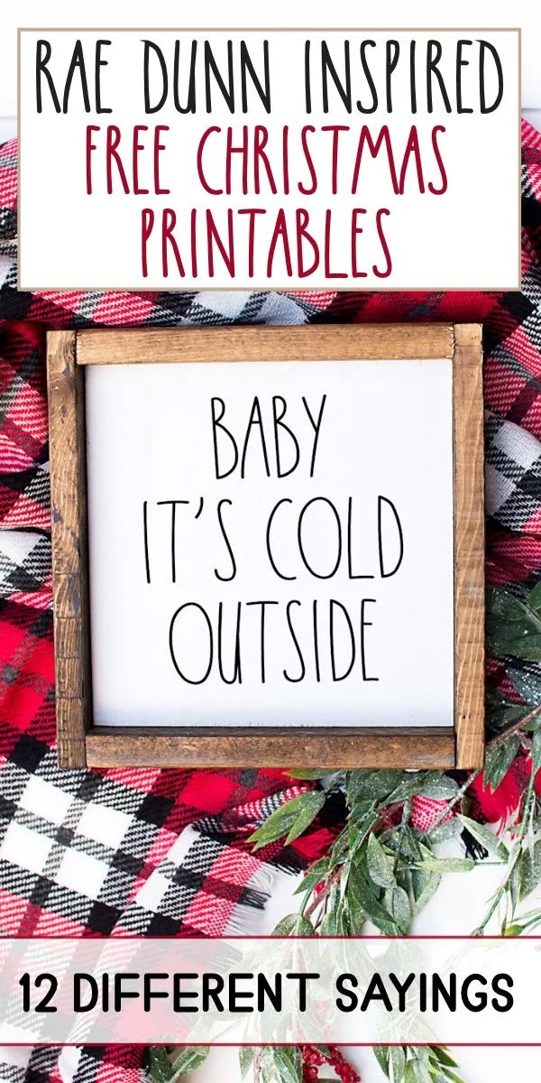 two christmas signs with the words baby it's cold outside and 12 different sayings