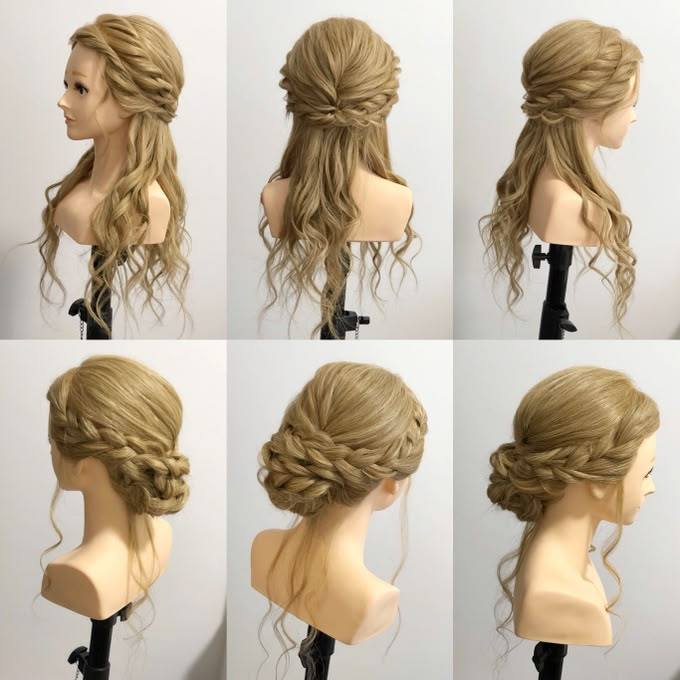 Sanggul Modern, Historical Hairstyles, Medieval Hairstyles, Victorian Hairstyles, Hoco Hair Styles, Short Hair Lengths, Braided Hairstyle, Hair Hoco, Bridesmaid Hair Down