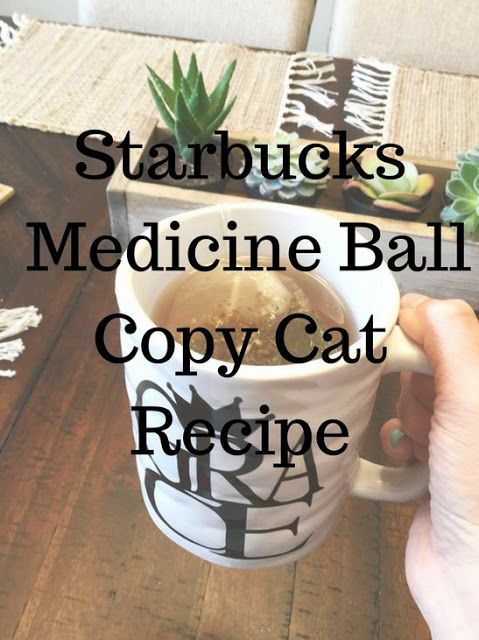 someone is holding a cup of coffee with the words starbucks's medicine ball copy cat recipe