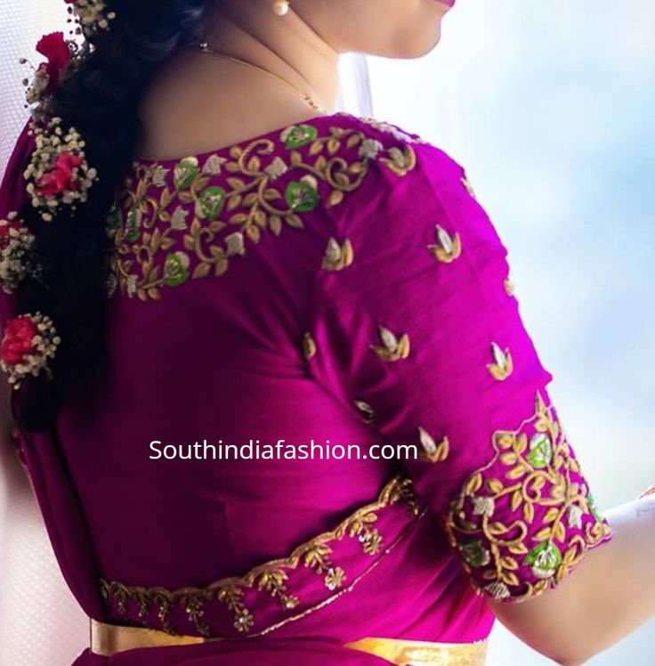 pattu lehenga blouse designs Pattu Pavada Blouse Designs, Pavada Blouse Designs, Blouse Designs Maggam Work, Blouse Designs Maggam, Bridal Lehenga Blouse, Pattu Pavada, Langa Voni, Boat Neck Blouse Design, Half Sarees