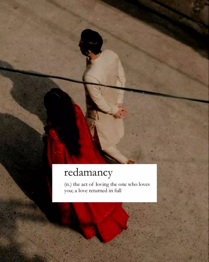 a man and woman walking down a sidewalk next to each other with the caption redamacy